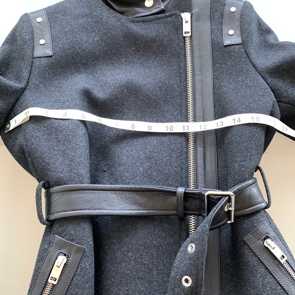 BNWT DIESEL SUELO  LEATHER WOOL JACKET TRENCH WINTER COAT SPRING SZ XXS - Picture 11 of 15